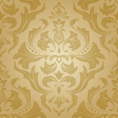 Golden damask seamless floral pattern