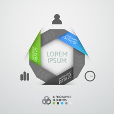 Modern business step origami style options banner N18