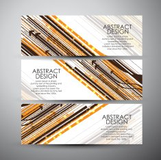 Vector banners set with abstract hi-tech background N4