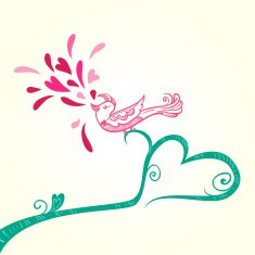 Bird and heart decoration N2