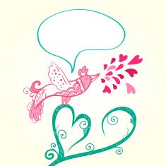 Bird and heart decoration N5