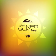 Retro styled summer calligraphic design card N7