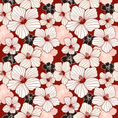 simplicity hibiscus seamless pattern N4
