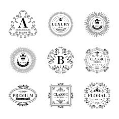 Luxury logo template ornament labels set N5
