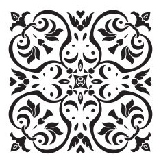 Hand drawing decorative tile pattern Italian majolica style N8