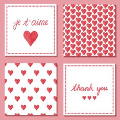 set of cute postcards
