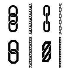 Chain parts vector icons and patterns