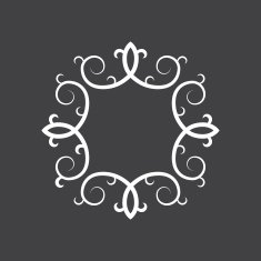 Monogram frame template geometric floral ornament