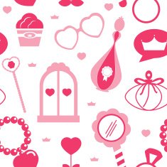 Princess acssessories seamless pattern