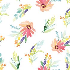 Watercolor flower pattern N123