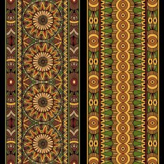 Abstract vector tribal ethnic seamless stripes background set