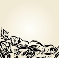 Wedding background in beige and ecru with black floral ornaments