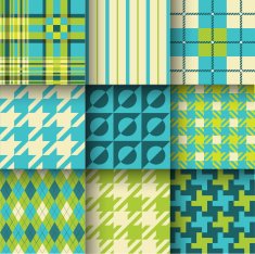 Set of seamless backgrounds with pattern striped chess checkered N12