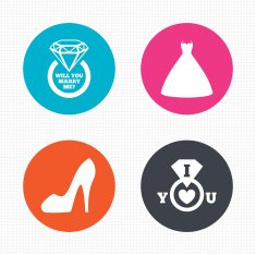 Wedding dress icon Women's shoe symbol N25