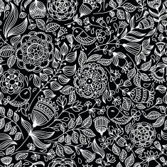 Pattern with flower and birds N5