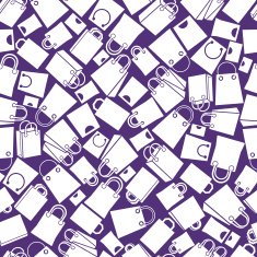 Shopping bags seamless background monochrome vector