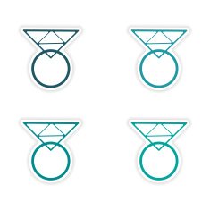 assembly realistic sticker design on paper rings N3