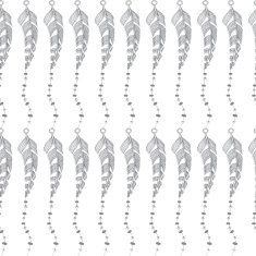 Hand drawn feather isolated on white background N2