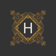 Flourishes calligraphic monogram emblem template Luxury elegant frame ornament line