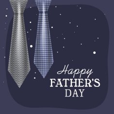 Glossy neckties for Happy Father's Day celebration