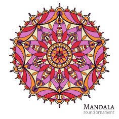 Round ornament pattern with arabic and indian motifs