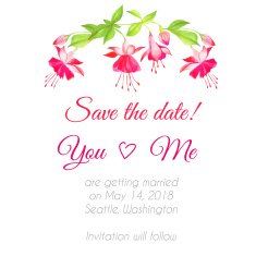 Delicate fuchsia floral watercolor design vector