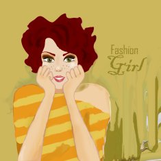 Portrait of a Young Woman with Fashion Clothes