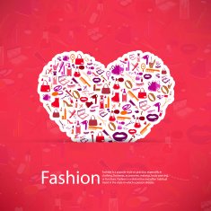 Fashion and Cosmetic make up beauty icons background N3