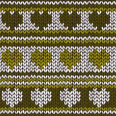 Seamless pattern with knitted hearts and stripes N2