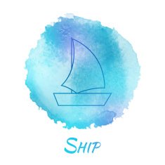 Sea Ship Marine Vector Watercolor Concept