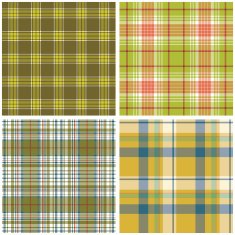 Vector tartan textile texture set N7