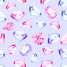 Delicate precious stones seamless vector pattern