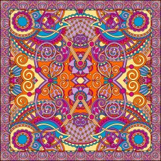 Traditional ornamental floral paisley bandanna Square ornament N99