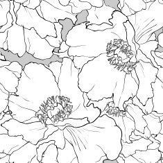 Beautiful floral seamless pattern Peony illustration