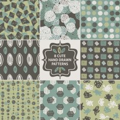 Vector seamless simple pattern set Modern stylish texture