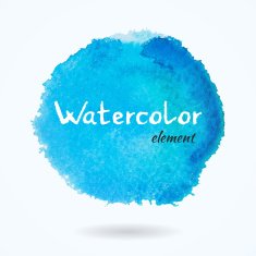 Watercolor Vector Bright Blue Element