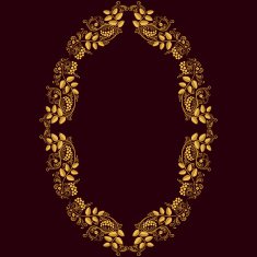 Vintage gold frame Gold on a dark background Natural ornament
