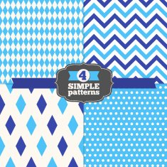 Set of Polka Dot Chevron and Harlequin Holiday Patterns