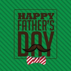 Happy Fathers Day mustache and bow tie design