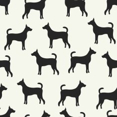 Animal seamless vector pattern of dog silhouettes N11