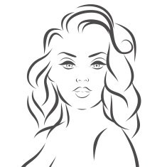 Woman vector portrait on a background N16