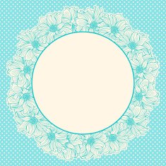 Greeting card with wreath of hand-drawn flowers N6