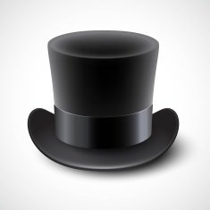 Black top hat vector illustration isolated on white background