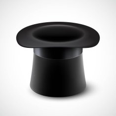 Black top hat vector illustration isolated on white background N2