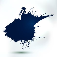 Abstract ink blob form hand drawing art background