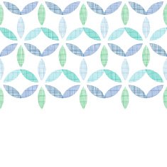 Abstract textile blue green leaves horizontal seamless pattern background