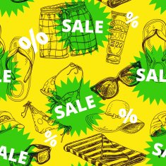 Vector summer sale pattern with sign and discount percent N3