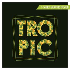 Tropical Flowers Graphic Design - for t-shirt fashion prints N6