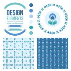 Set of floral design elements N8