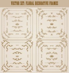 Vector set of gold decorative borders frame N18